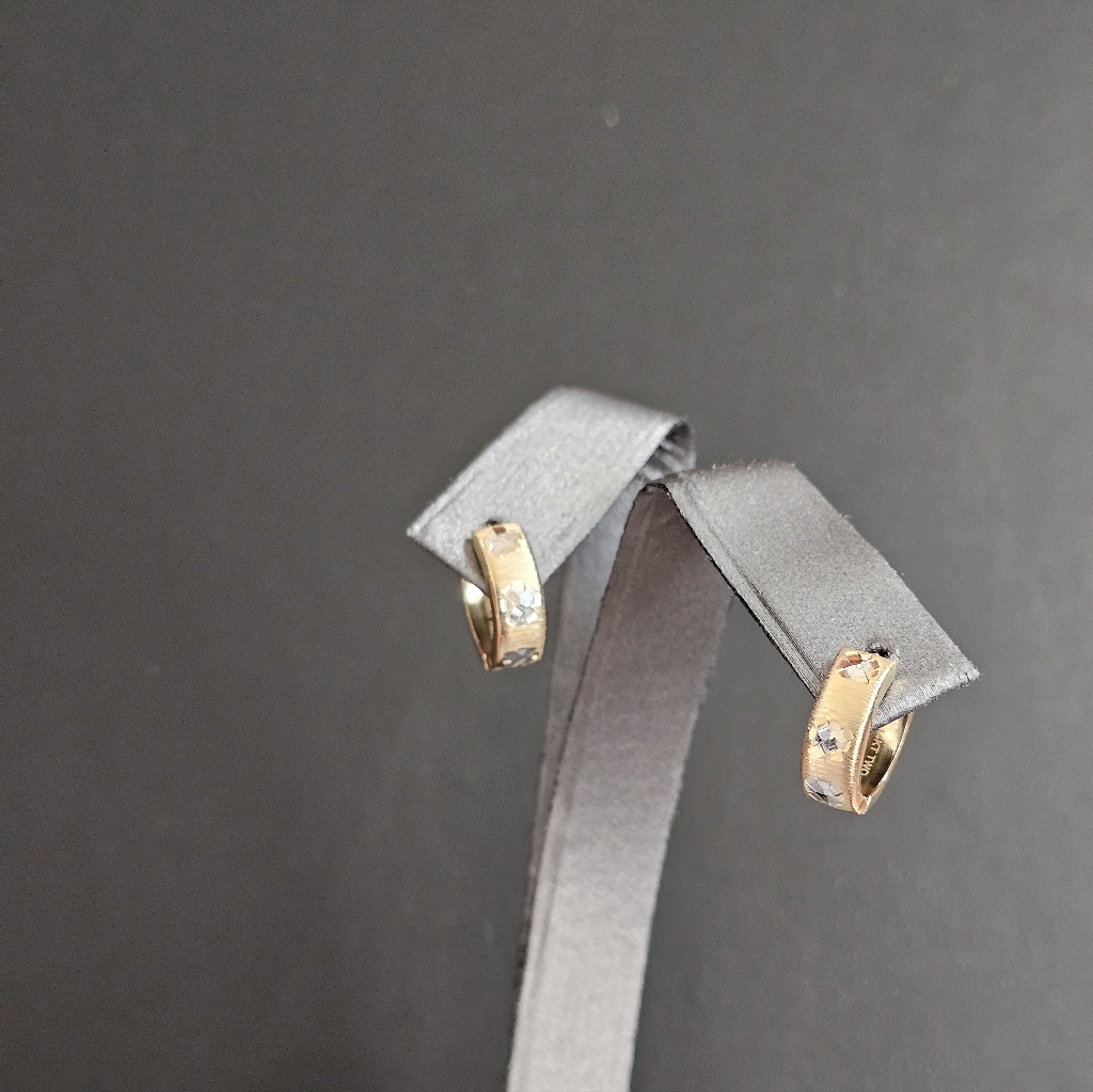 14k Gold Two Tone Earrings